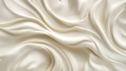 Poster - abstract creamy white swirls and ripples texture background with subtle light and shadow play soft e