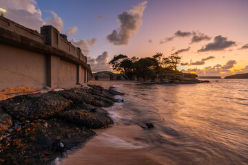 Wall Mural - beautiful coastline view of balmoral beach at dawn, sydney, australia.