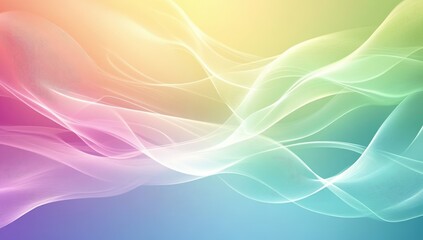 Poster - abstract pastel rainbow waves background