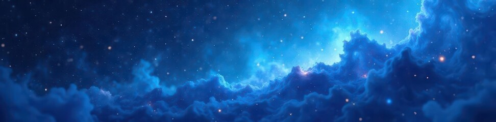 Wall Mural - Abstract swirling blue nebula texture, close-up view , mystical, abstract art, texture