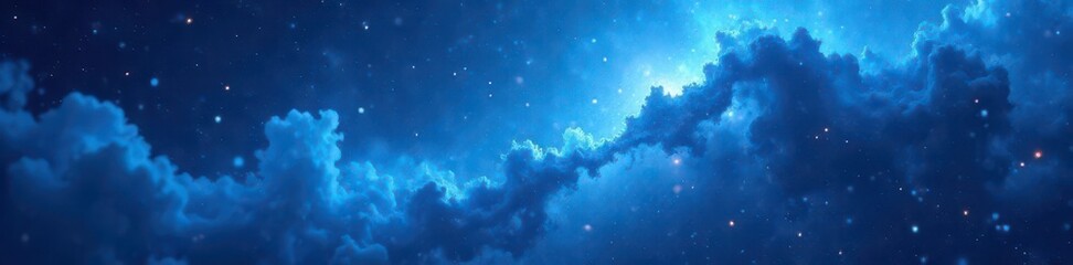 Wall Mural - Abstract swirling blue nebula texture, close-up view , high resolution, photography