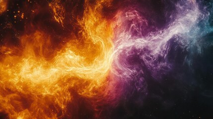 Wall Mural - Fiery and mystical cosmic energy clash