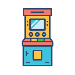 Poster - Arcade Game Machine Icon Representing Retro Gaming and Entertainment