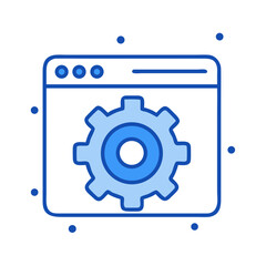Aufkleber - Circular Gear Settings with Dotted Interface Icon Representing System Configuration and UI Preferences