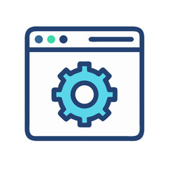 Poster - Circular Gear Settings with Dotted Interface Icon Representing System Configuration and UI Preferences
