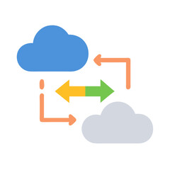 Fototapete - Cloud-Based Workflow Management with Bidirectional Arrows Icon Representing Process Automation and Data Synchronization