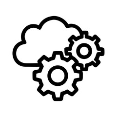 Poster - Cloud Settings with Dual Gear Mechanism Icon Representing System Configuration and Cloud Management