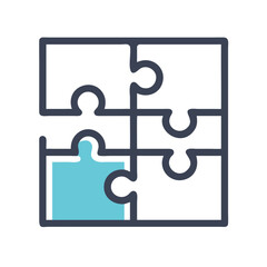 Poster - Puzzle Grid Icon Representing Business Solution Integration and Strategic Problem-Solving