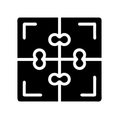 Poster - Puzzle Grid Icon Representing Business Solution Integration and Strategic Problem-Solving
