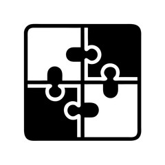 Poster - Puzzle Grid Icon Representing Business Solution Integration and Strategic Problem-Solving