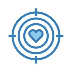 Poster - Target with Heart Icon Representing Customer-Centric Approach and Focused Service