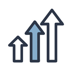 Aufkleber - Upward Arrow Icon Representing Growth and Progress in Business or Development