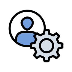 Poster - User Profile with Gear Icon Representing Settings Management and Personalization
