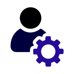 Aufkleber - User Profile with Gear Icon Representing Settings Management and Personalization