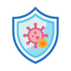 Leinwandbilder - Virus Protection Insurance Icon Representing Cybersecurity and Digital Safety