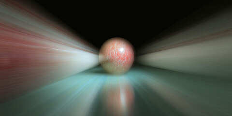 Poster - Orange Sphere with Radial Blur Effect