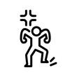 © Izwarm - frustrated gesture outline icon. stick figure angry line art illustration.