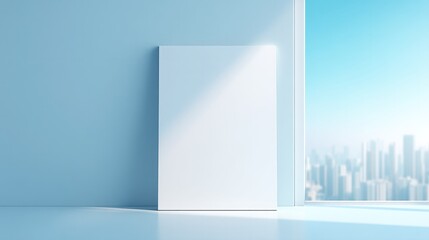 Aufkleber - minimalistic empty poster mockup in well-lit room