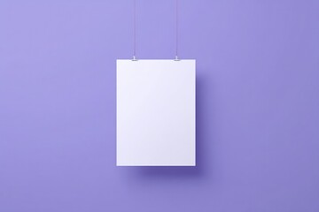 Poster - single blank mockup poster hangs on seamless solid color background