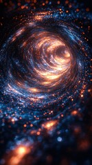 Wall Mural - A depiction of a wormhole or black hole in space