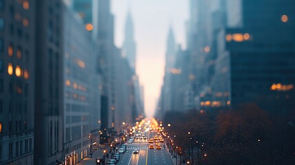 Poster - capture essence of urban hustle with cityscape highlighting diversity of daily life lots of copy space