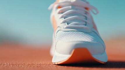 Aufkleber - close-up of running shoes on track for global running day
