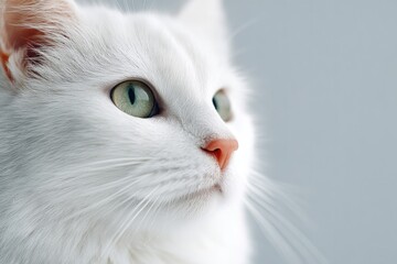 Aufkleber - isolated cat on clean white background with ample copy space for text or design elements