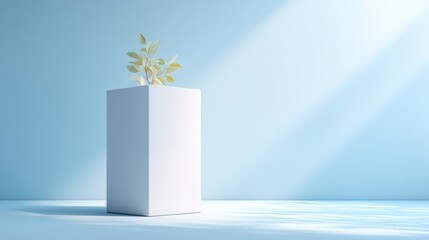 Poster - minimalistic empty podium for food display featuring clean lines and balanced composition with ample copy space