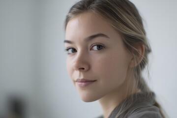 Aufkleber - minimalistic portrait of blogger with blurred background
