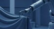 © Seree  - Robotic Arm and Soft Fabric - A futuristic robotic arm delicately handles a soft fabric, symbolizing technological precision, automation in textile, the future of manufacturing