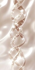 Poster - Delicate Light Beige DNA Helix On Soft White Satin