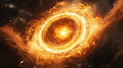 Poster - A powerful shockwave explosion with rings of energy expanding outward, fully isolated.