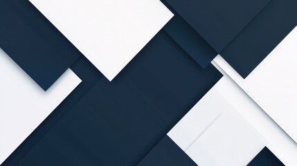 Poster - A professional corporate banner with clean geometric shapes and a navy blue and white color scheme.