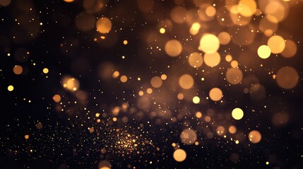 Poster - a radiant gold bokeh texture with tiny luminous circles scattered across a dark background.