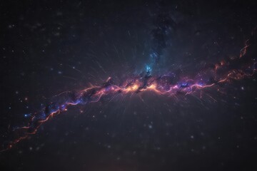 Wall Mural - Celestial light streak, stars glittering in cosmic night , dark, glitter