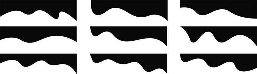 Poster - Dividers shape for web page headers or footers. Header shape background for website design. Abstract divider for bottom or frame of template and web page.  Compilation of assorted shapes. 