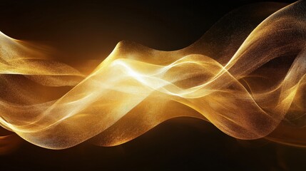 Poster - A shimmering gold light wave moving dynamically across the frame, creating a futuristic feel