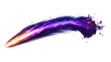Celestial comet with vibrant stardust trail and brushstroke effect cut out transparent