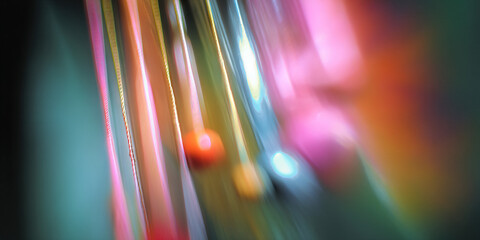 Poster - Abstract Image: Multicolored Vertical Lines and Blurred Spheres