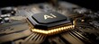 © Agnieszka - Elegant octagonal microchip with gold ai design on dark background
