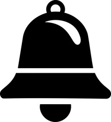 Aufkleber - Black silhouette of a ringing bell icon with minimalist design. Vector illustration
