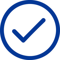 Aufkleber - Blue checkmark within a circle symbol of verification. Vector illustration