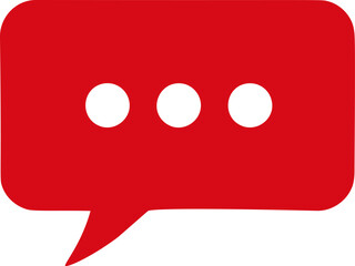 Aufkleber - Red speech bubble with three white dots, symbolizing communication icon. Vector illustration