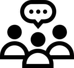 Poster - Three people icons with speech bubble representing communication concept. Vector illustration