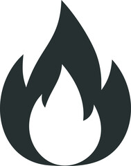 Poster - Black flame symbol representing fire and energy. Vector illustration