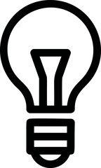 Poster - Simple black outline of a light bulb with a circular border. Vector illustration