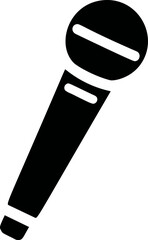 Poster - Stylized black microphone icon on a white background. Vector illustration