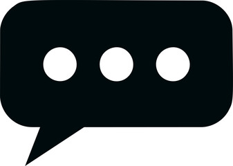 Aufkleber - Black speech bubble with ellipsis symbol representing communication. Vector illustration