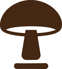 Poster - Brown silhouette of a mushroom with abstract design in minimal style. Vector illustration