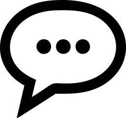 Aufkleber - Black speech bubble icon with three dots, representing conversation concept. Vector illustration